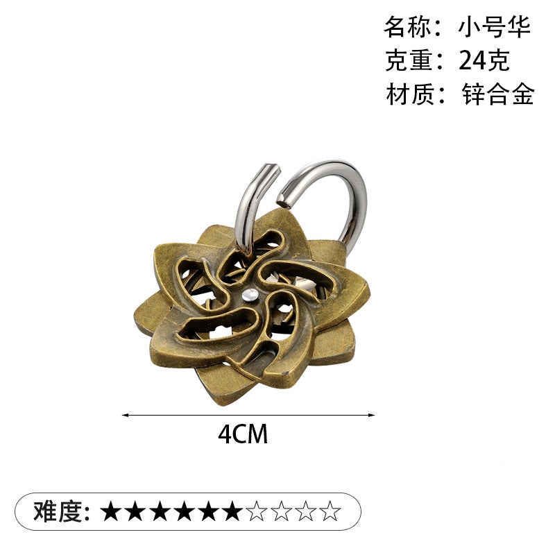 Puzzle Zinc Alloy Unlock Intelligence Release Luban Lock Educational Toys Children Nine Chain Kongming Lock Horseshoe Lock - Image 1